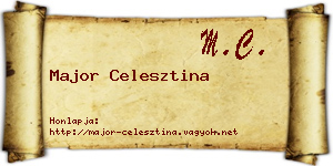 Major Celesztina névjegykártya